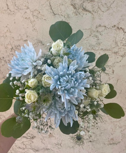 Light Blue & White  Prom Bouquet