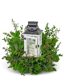 Memorial Lantern Lantern with Greenery Arrangement