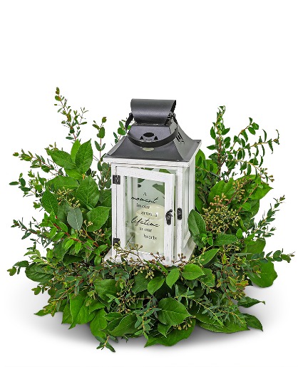 Memorial Lantern Lantern with Greenery Arrangement