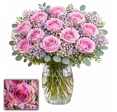 Light Pink Confetti Dozen Roses 