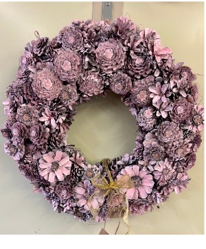 Light Pink Pinecone Wreath
