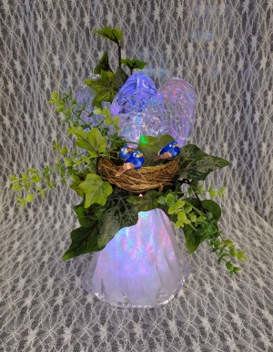 Light Up Angel w/ Bluebirds in a Nest 