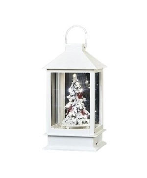 Light-up Tree Lantern with Blowing Snow 