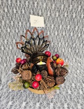 Light up Turkey Small Basket 