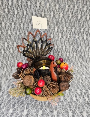 Light up Turkey Small Basket 