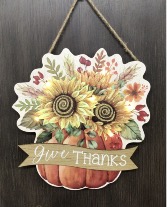 Light Up Wooden  Give Thanks Sign  