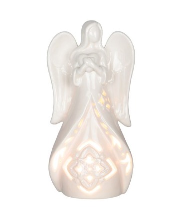 Lighted Ceramic Angel Figurine 11156 Sympathy Keepsake in Du Bois, PA | BRADY STREET FLORIST