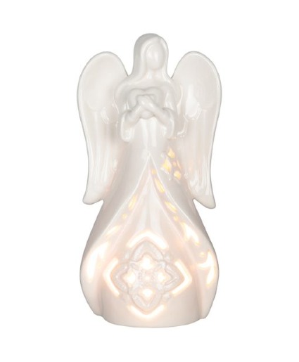 Lighted Ceramic Angel Figurine 11156 Sympathy Keepsake