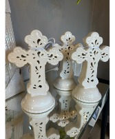 Lighted Ceramic Cross 