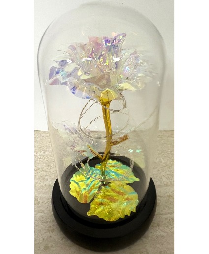 Lighted White Rose Globe NFS-GDW Gift