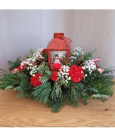 Lighting Winter's Way Centerpiece Arrangement