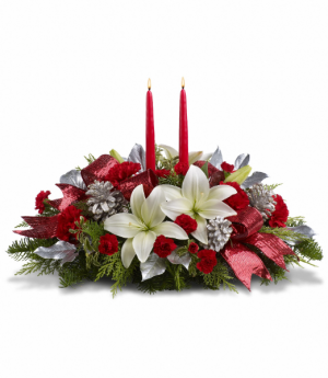 Lights Of Christmas Centerpiece All-Around Floral Arrangement