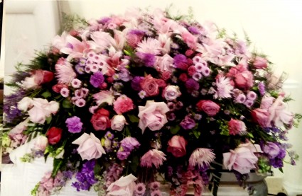 Lilac Color Bouquet Casket Spray