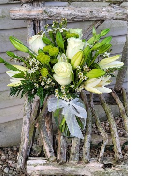 Lilies and lime Vase arrangement 