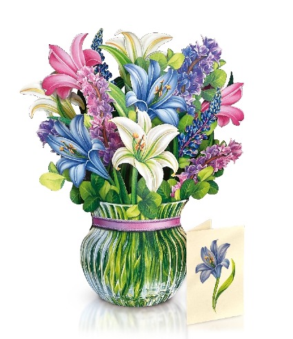 Lilies and Lupines Pop Up Greeting Card 