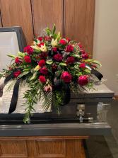 Lilies and Roses  Casket Spray 