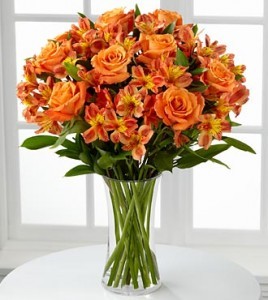 Lilies and Roses for Fall Fall Arrangement