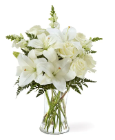 Lilies and Roses for Sympathy Sympathy Vased Arrangement