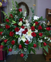 Lilies and roses Standing spray