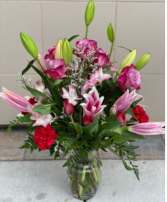 Lilies and Roses Bouquet Pink Flower Delivery
