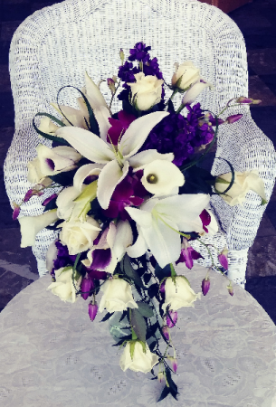 Lilies, Callas, Roses & Tulips Cascade Design