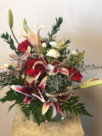 lilies in red