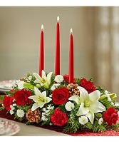 Lilies, Red Roses Red Carnations, Christmas Greens 