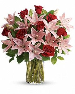 Lilies & Roses (Deluxe) Vase Arrangement