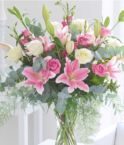 Lilies & Roses Vase Arrangement