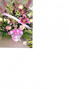 Lillies and Roses basket sympathy basket