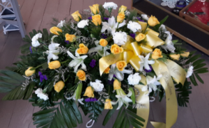 Lilly of the Sun Valley yellow roses, lillys and filler flowers in North Salem, IN | GARDEN GATE GIFT & FLOWER SHOP Lilly of the Sun Valley yellow roses, lillys and filler flowers in North Salem, IN | GARDEN GATE GIFT & FLOWER SHOP