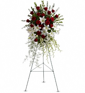 LILY AND ROSE TRIBUTE STANDING SPRAY