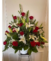 Lily and Rose Tribute Arrangement