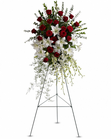 Lily and Roses Standing Spray