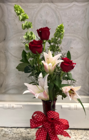 Lily and Roses Vased