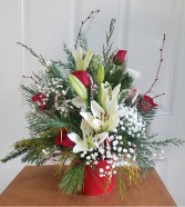 Lily Bells Christmas flower arrangement