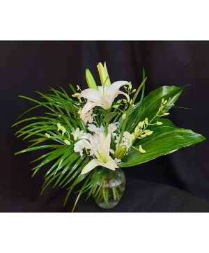 Lily Orchid Classic White Table Centerpieces