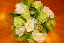 Lime Green & Bright White Handtied Bouquet