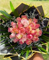  LIMITED AVAILABILITY-Two-toned pink roses wrapped 