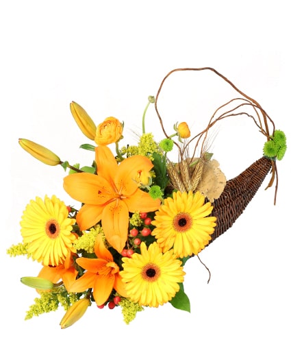 Lion's Harvest Cornucopia Flower Bouquet