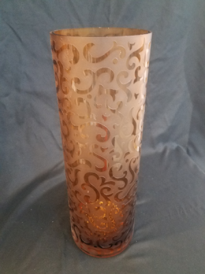 Lite Brown on Brown Shear & Frosted Vase