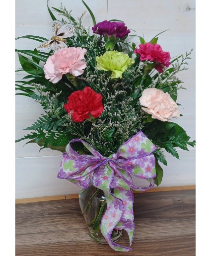  Brighten your Christmas 6 carnations in vase