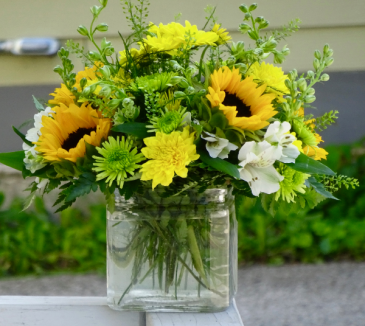 Little Bit Of Summer Cube Vase Arrangement
