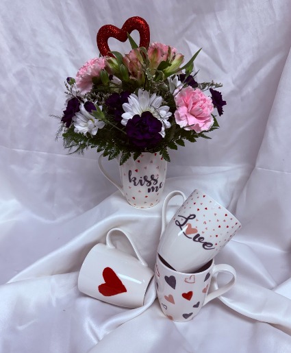 Little Cup O'Love Valentine's Arrangment