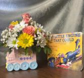 Little Engine Book & Flowers 