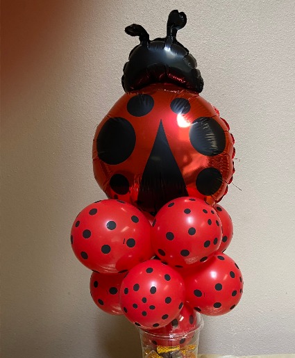 little lady bug balloons  with accents