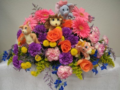 LITTLE ONE'S PLUSH CASKET SPRAY