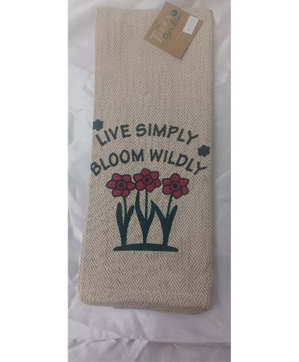 Live Simply Bloom Wildly Tea Towel