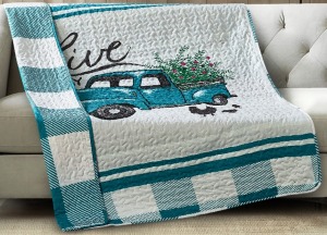 Live Simply - Flower Truck 50"x 60" Quilted Throw