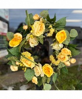 Lively Yellows Silk Floral Wreath